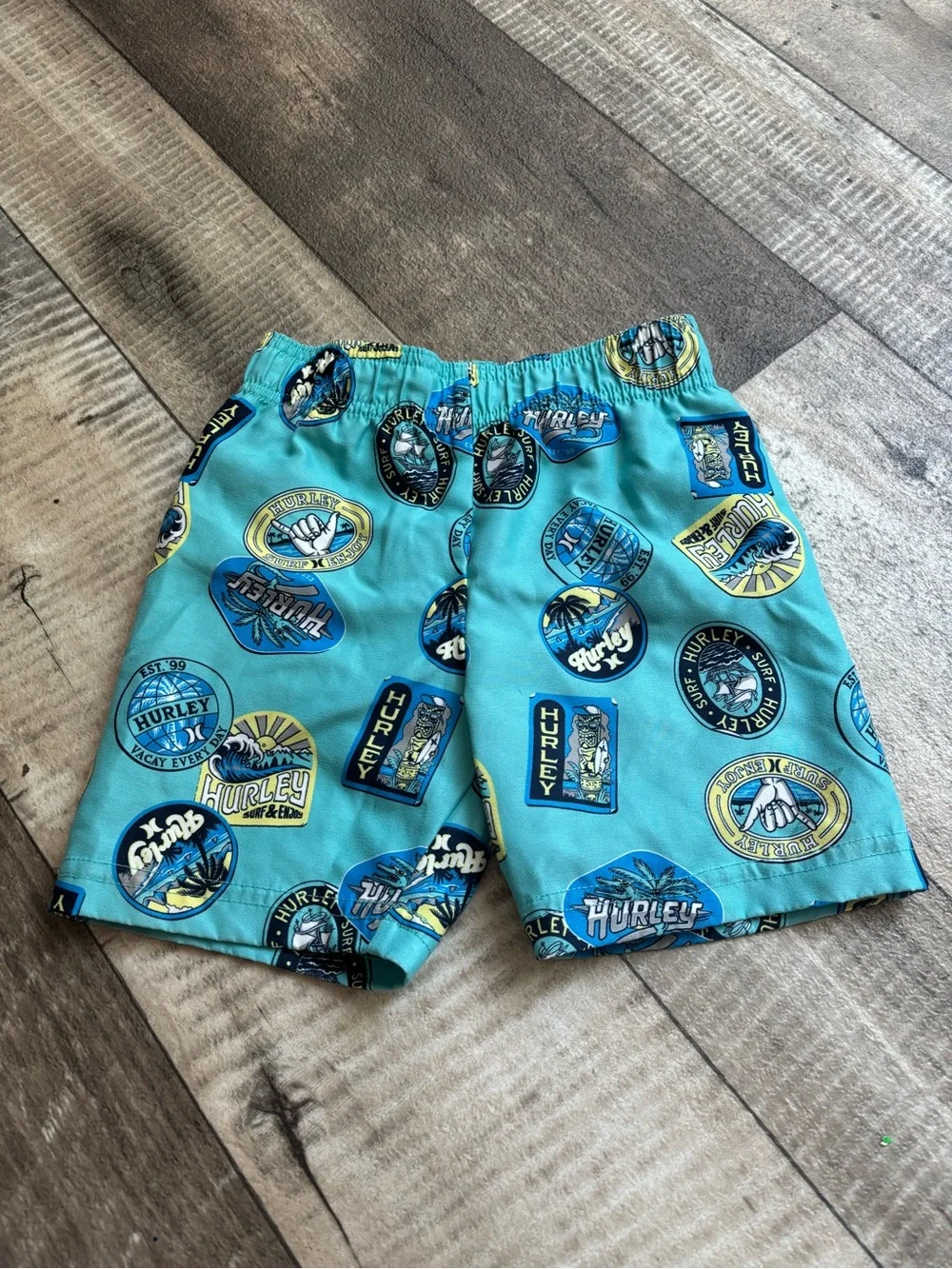 Hurley Kids Teal Logo Patch Swim Shorts